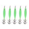 5Pcs 8cm Fishing Lure with Hook Cuttlefish Jig Wood Shrimp Bait for Outdoor Saltwater Freshwater Luminous Green