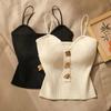 New French Style Cross-knit Suspender Women's Summer Wear Sexy Beauty Camisole Slim High-end Bottom Bandeau Top
