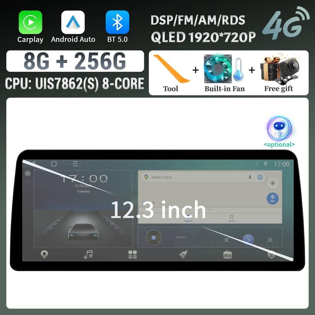 12.3inch Android 14 For Toyota Corolla 2019-2025 Car Radio Navigation 4G GPS Multimedia Wireless  BT Carplay Screen Stereo