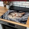 1Pcs Rubber Drying Mat With Sleeping Cat Print For Coffee Shop Restaurant Kitchen Carpet Tableware Durable Diatom Mud Table Mat Pet Mat Coffeeware