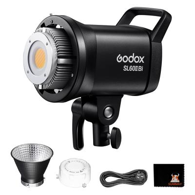 Godox SL60IIBi 75W LED Video Bowens Mount Dual Color Brightness App Подходит для освещения неподвижной видеосъемки, 25100 Люкс при 5600 К, температура, 0% -100%