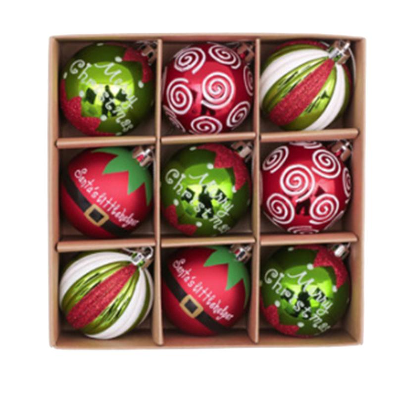 9 шт./коробка 6 см Рождественские шары Украшения Подвеска для подвешивания на елку Рождественские украшения для дома Навидад Натал Новогодний подарок