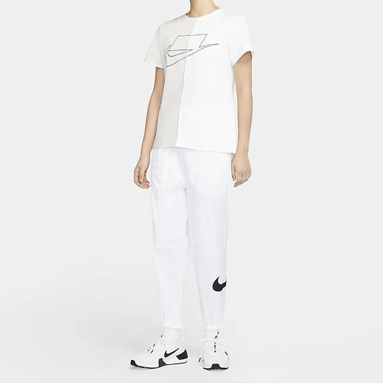 Nike T Shirts Women's White Crew Neck Moderate Straight Fit CU5808-072