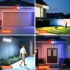 Aolyty Solar Motion Sensor Lights - IP65 Waterproof Solar Strobe Wall Lights - Bright White/Red & Blue Flashing for Garden, Patio, Yard & Front Door
