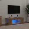 VidaXL TV Cabinet with LED Lights Artisan Oak Engineered Wood, TV Stand, Multimedia Cabinet, TV Console, Furniture 856326