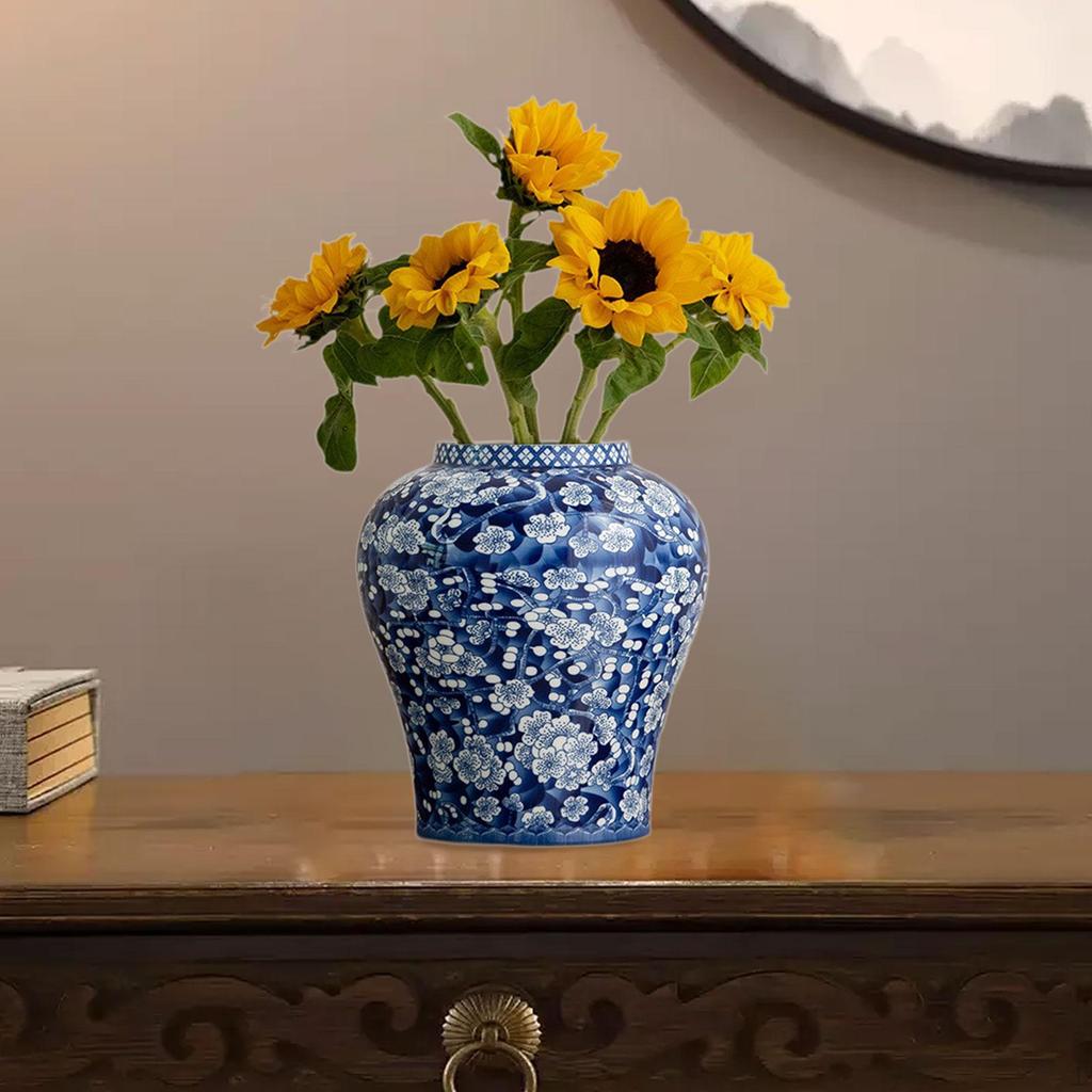 Керамическая ваза для цветов, сине-белая фарфоровая композиция, цветочный горшок для рабочего стола, дома