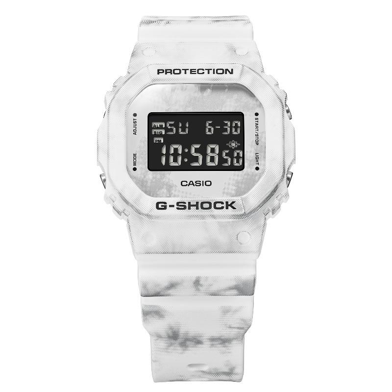 Casio Мужские кварцевые часы с resin-корпусом, водозащитой 200 м, ударопрочностью, будильником DW-5600GC-7