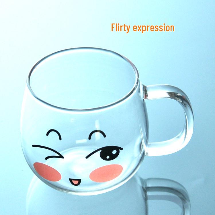 Creative Emoji Glass Cup - Big Belly Ins Gift, Cute Coffee Mug