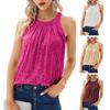 Women Top Halter Neck Shiny Sequin Off Shoulder Sleeveless Solid Color Loose Soft Breathable Pullover Lady Club Party Tank Top Blouse