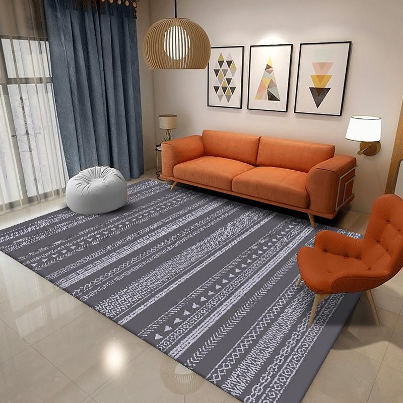 Бохо Геометрический Полосатый Прямоугольный Ковер, Красочные Этнические Принты, Мягкий Нескользящий Ковер для Декора Гостиной Спальни