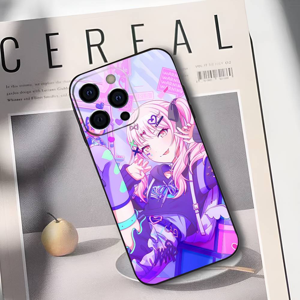 P-Project S-SEKAI Мизуки Акияма Чехол для телефона Для iPhone 17,16,15,14,13,12,11,Plus,Pro,Max,Plus,XS, мягкий чехол Черный силикон