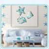 3 Pcs Wooden Rustic Beach Wall Art Ocean Coastal Nautical Seashell Starfish Couch Wall Decor for Living Room Bedroom Lake House Decor