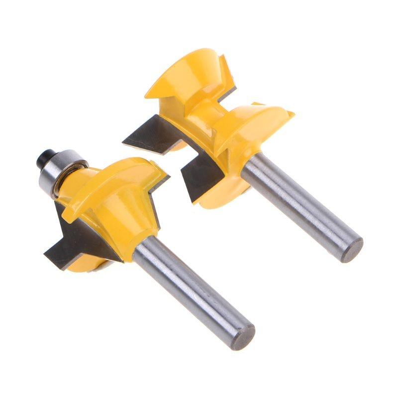 2Pcs 8mm Shank 1/2 Handle Router Bit Set 120 Degrees Groove Chisel Woodworking Cutting Tool