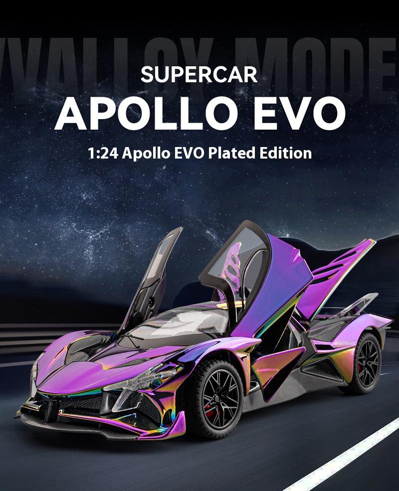 Simulation 1/24 Apollo EVO Plating Alloy Car  Sound and Light Children's Toy Car  Sports Car Model Collection Ornament Gift