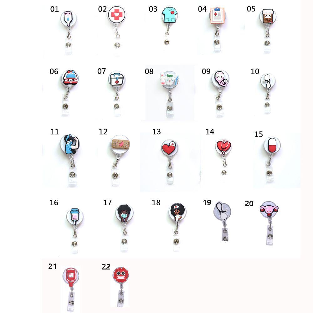 Medical Treatment Retractable Keychain Badge Reel Clip ID Card Badge Holder Doctor Nurse Clip