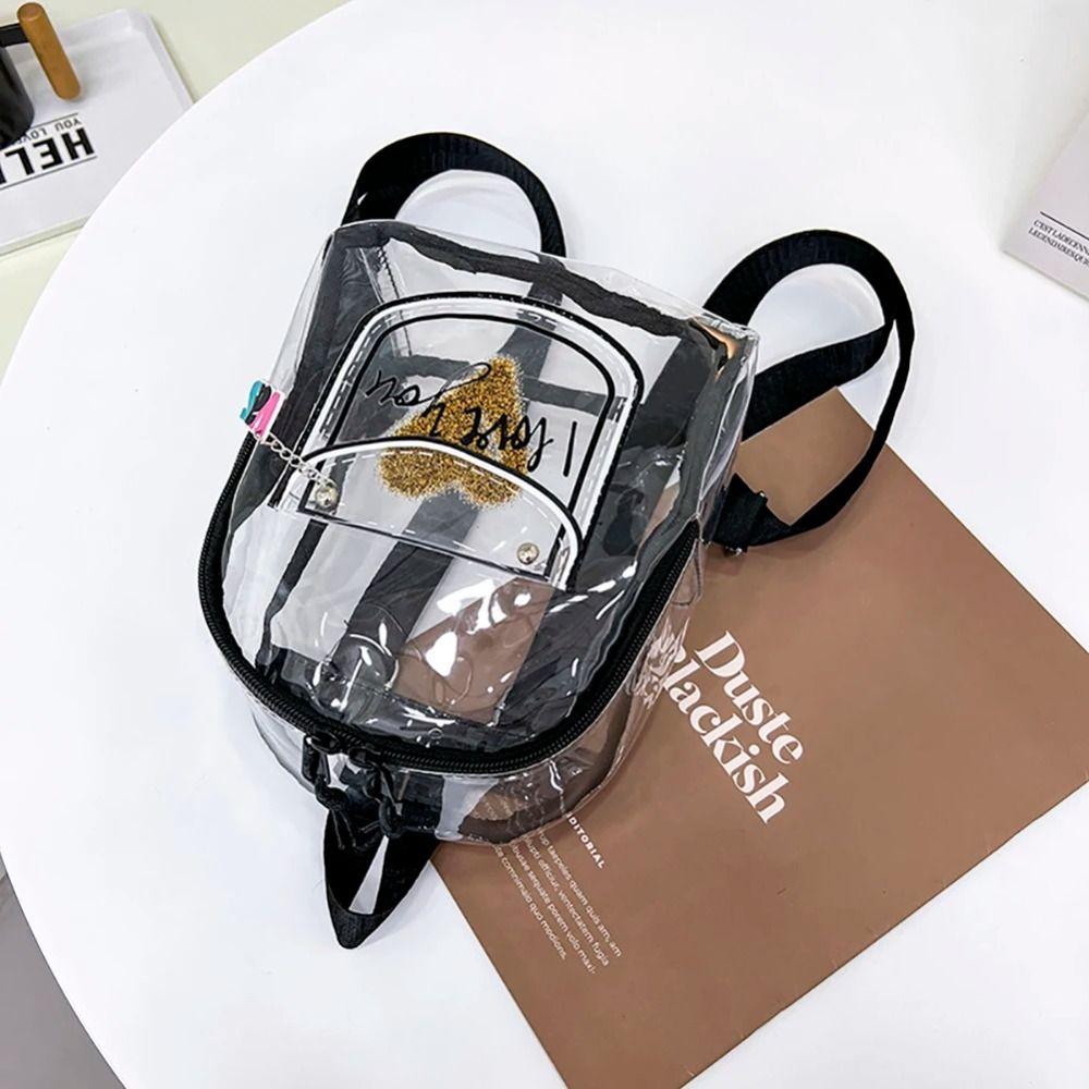 Korean Style Transparent Backpack Large Capacity Shopping Bags Simple Fashion Jelly Bag Travel