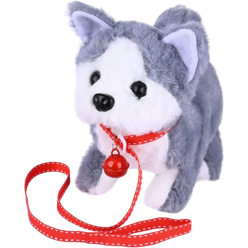 18CM Electric Simulation Puppy Plush Toys Interactive Dog Robot Walking Barking Tail Wagging Toy for Kids Birthday Xmas Gift