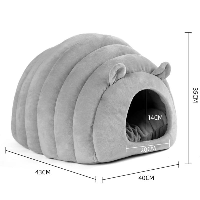 Кровать для домашних животных, кошек, круглых плюшевых котят, теплое спальное гнездо, кровать для кошек, иглу, пещерный дом