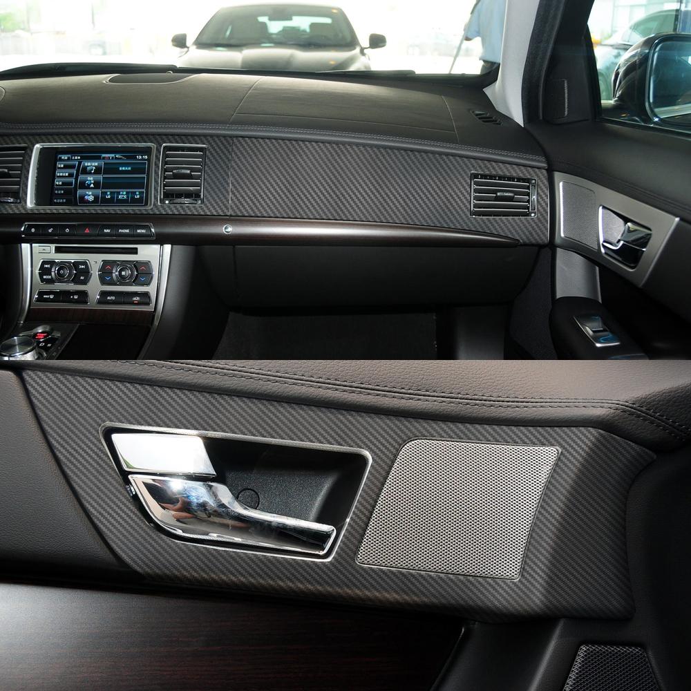 For Jaguar XF (X250) 2008-2015 Car-Styling 3D/5D Carbon Fiber Car Interior Center Console Color Molding Sticker Decals Parts NN22