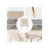 Chaise de salle à manger - MUVOE - Velours beige - Lot de 2 - Accoudoirs - Pieds en métal doré