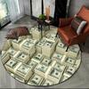 Круглый ковер с 3D-иллюзией, рисунком доллара и евро, для декора гостиной, спальни, дивана, игровой комнаты, детский нескользящий напольный коврик, ковер