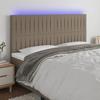 VidaXL LED Headboard Bedroom Furniture Double Bed Accessory Head of Bed Frame Interior Taupe 3122680