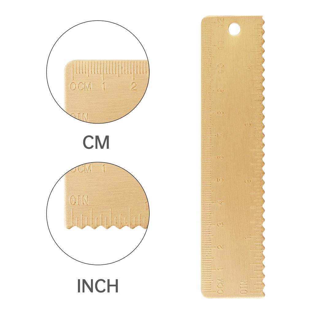 Мини 120 мм до 4 дюймов Латунная линейка с волнистым краем Сверхпрочная закладка Инструмент для рисования линий