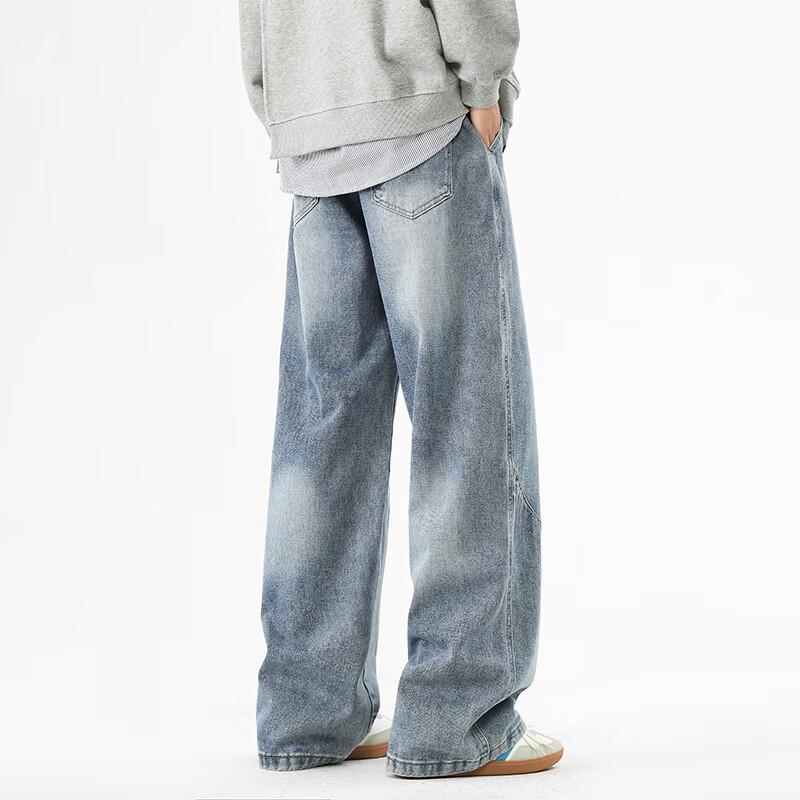 VUUG Мужские джинсы свободного кроя High Street с изогнутым лезвием