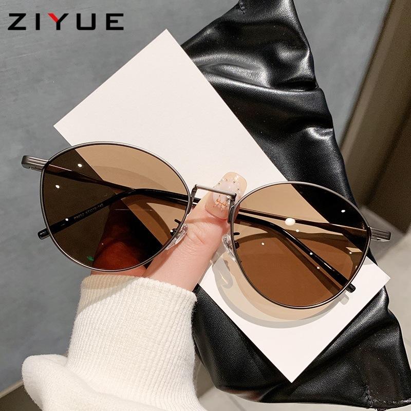 Retro small round frame new high-end fashion polarized sunglasses sun protection ultraviolet sunglasses women