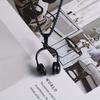 Мужское ожерелье-подвеска в виде наушников, прочный дизайн цвета оружейной стали, не выцветает, простой аксессуар на музыкальную тематику, подходит для повседневной носки