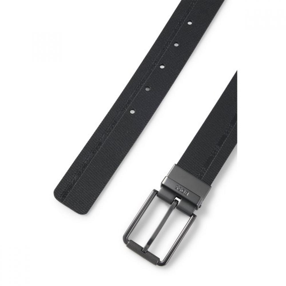 Boss Reversible Belt Cowhide Logo Detail Black 50529771004