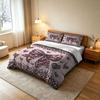 3PCS Pink Leopard Print Bow Heart Milk Velvet Bedding Set Soft Warm Winter Unfilled 1 Duvet Cover 2 Pillowcases Bedroom Home