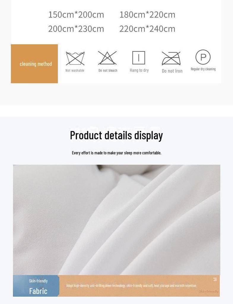 Зимнее одеяло из чистого хлопка и перьевого шелка - двуспальные и односпальные размеры для использования в гостиницах или общежитиях