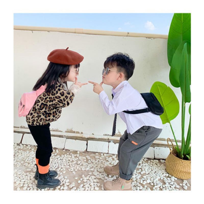 Children's Bag Printed Alphabet Shoulder Bag Cute Cartoon Baby Chest Bag Girls Crossbody Bag