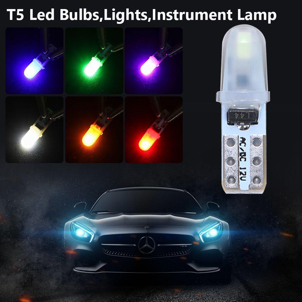 5Pcs Wedge T5 3014 Automotive Interior Indicator Bulbs Dashboard Lights Car Lights Gear Light