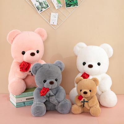Милый плюшевый мишка из роз, кукла, тряпичная кукла, плюшевая игрушка, подарок на День святого Валентина, свадьбу