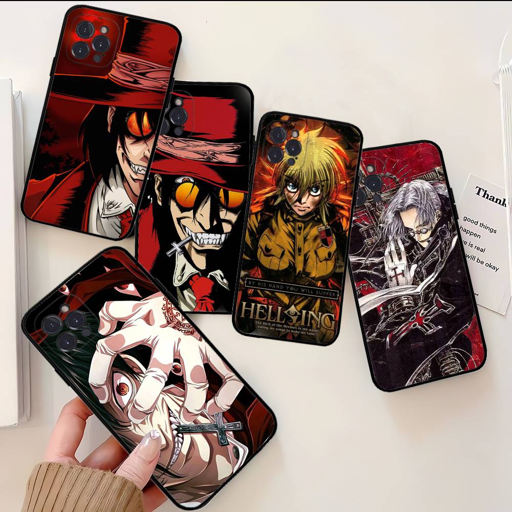 Чехол для телефона Hellsing в стиле аниме ужасов для iPhone 14 Plus 13 Mini 11 16 15 17 Pro Max Защитный противоударный