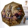 1 шт. Прочный автоматический зонт с 8 спицами, Яркий смелый зонт-тигр, С цифровой печатью, Складной зонт для использования на ходу на открытом воздухе