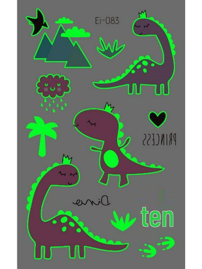 Светящиеся в темноте тату-наклейки динозавров для детей - Веселье для вечеринок и костюмов