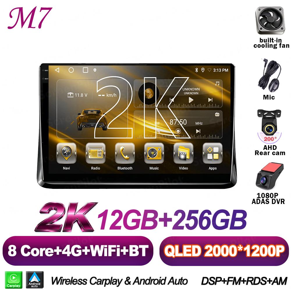 Android 16 For Toyota Noah 80 Esquire Voxy 2014-2021 Car Radio Stereo Head Unit Multimedia Video Player 9 Inch 2K QLED 8 Core 5G