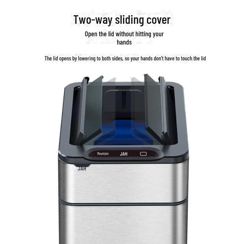 Jieanhui Smart Induction Trash Box с крышкой для ванной комнаты, кухни и гостиной - Автоматическая упаковка