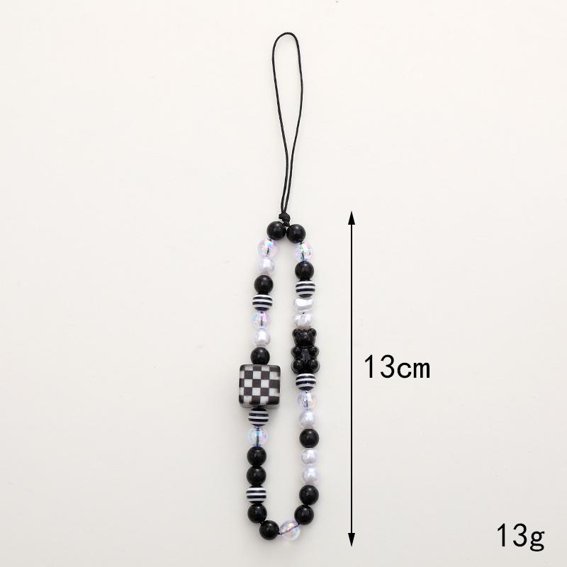 Красочный мультяшный чехол для телефона с ремешком и электропокрытием в квадратную клетку