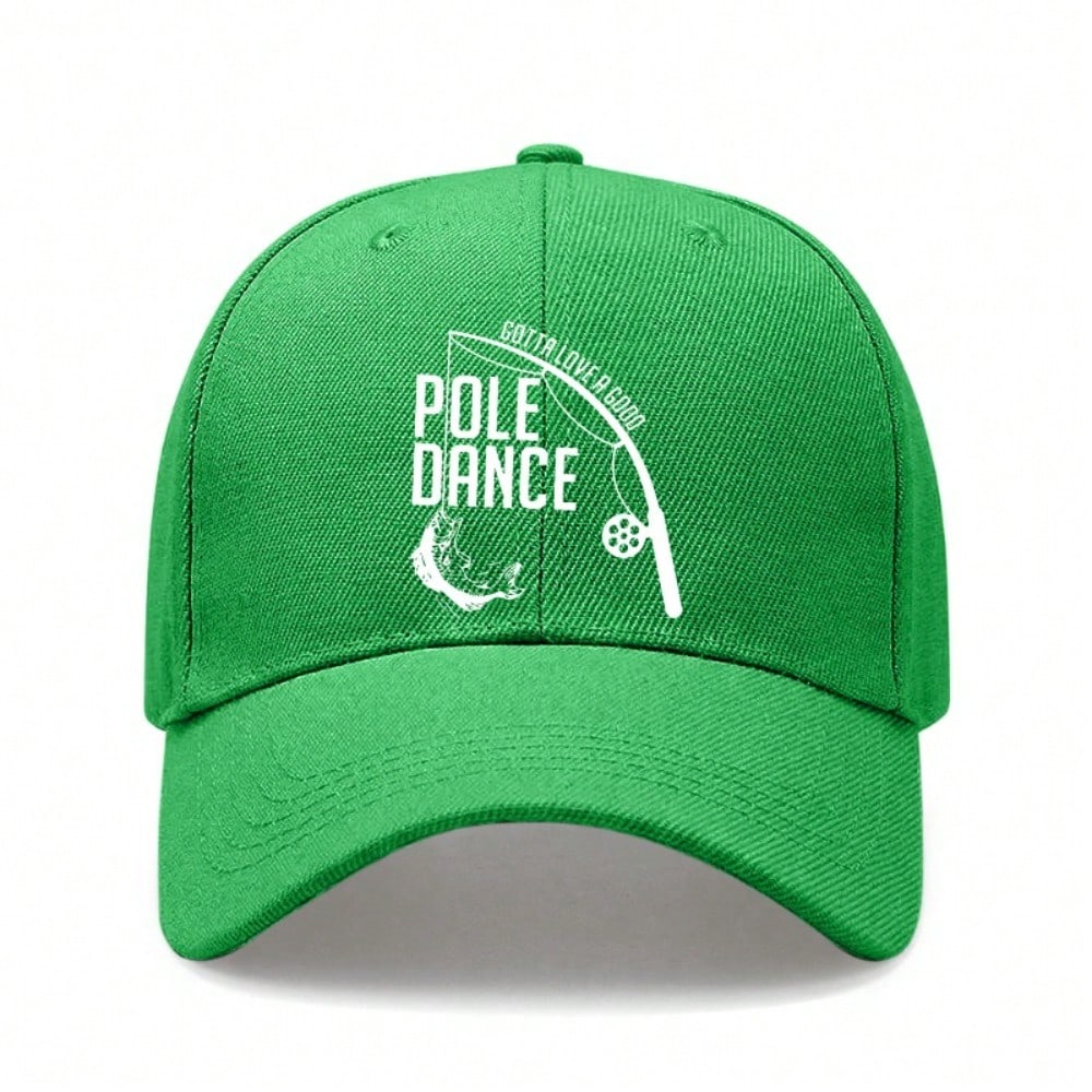 Fishing Lover Baseball Cap - "Pole Dance" Graphic Print Polyester Adjustable Breathable Casual Outdoor Sports Hat For Men Women