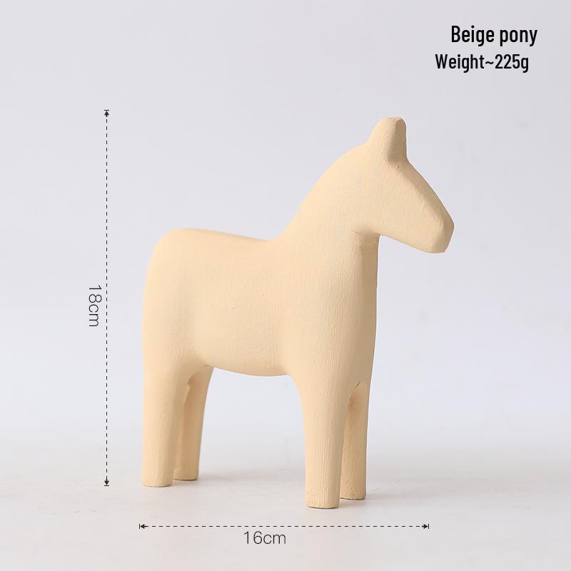 Деревянное украшение в скандинавском стиле Моранди в виде лошади для декора дома, офиса или гостиной