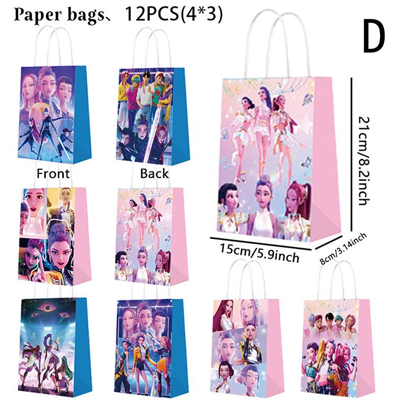 Пакеты для подарков Охотников на демонов Украшение на день рождения K-pop Аниме Вечеринка Конфетные пакеты Подарки гостям Детский праздник Baby Shower Праздничные принадлежности