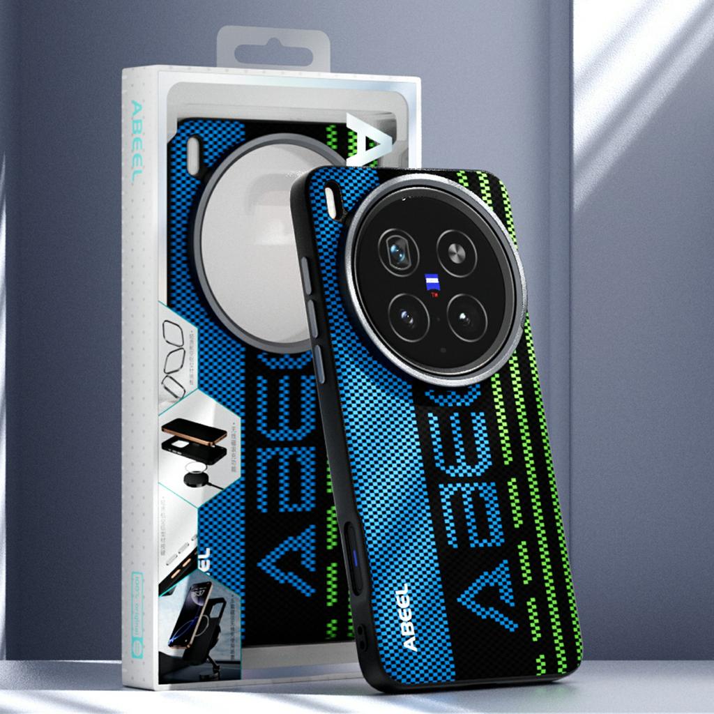 ABEEL Для vivo X200 Ultra 5G Магнитный Чехол Микро-тиснение 6D Печать ПК ТПУ Алюминиевый сплав Кожаный Чехол для Телефона