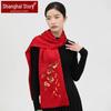 Shanghai Stories 100% Mulberry Silk Embroidered Scarf