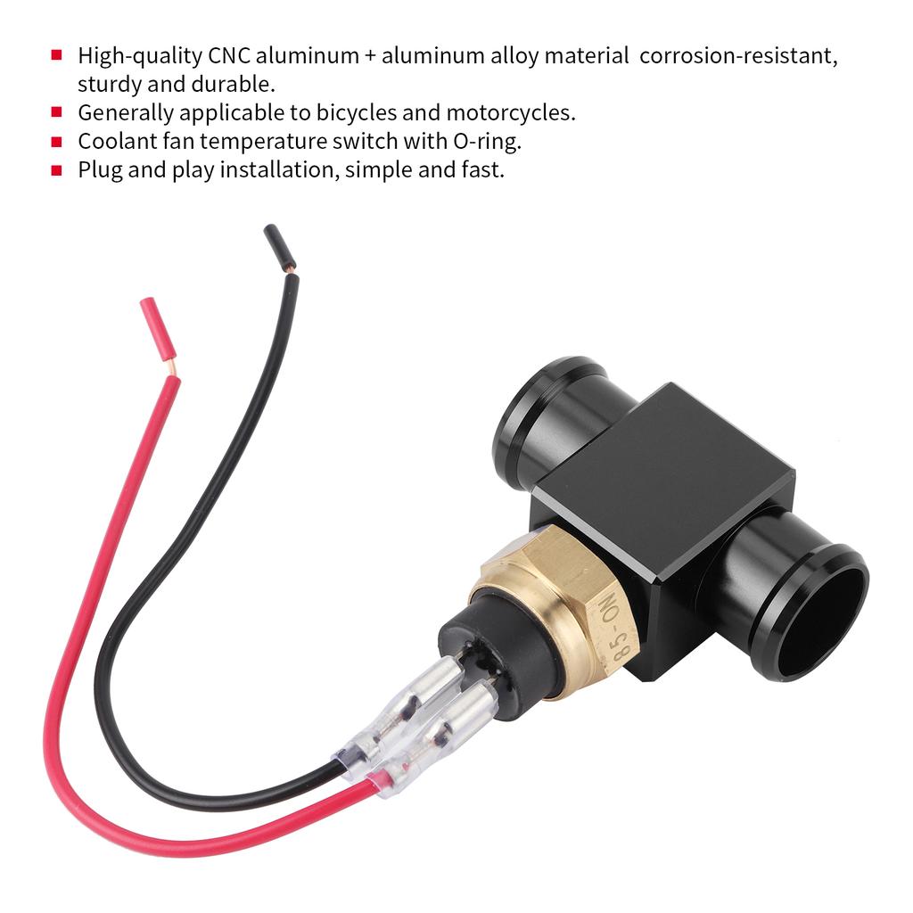 Thermostat Water Temperature Switch Radiator Coolant Fan Temp Sensor for Motorcycle ATV Off Road Vehicle Radiator Hose Adapter