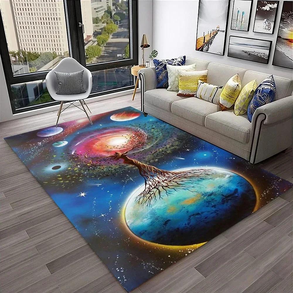 Naturalize Yoga Meditation Floor Mat with Rainbow 7 Chakra Design Soft Non-Slip Carpet for Living Room Stylish Rug for Bedroom