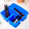 6Pcs/Set 3 Compartments Stationary Storage Basket with Handles Divided Basket Bin  For Paint Brushes